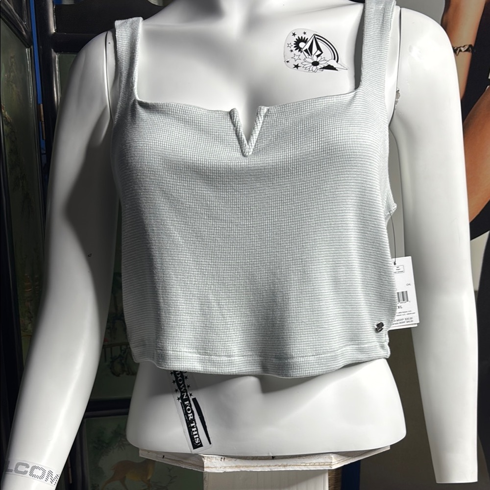 Volcom Stylish Women's Gray Knit Tank Top